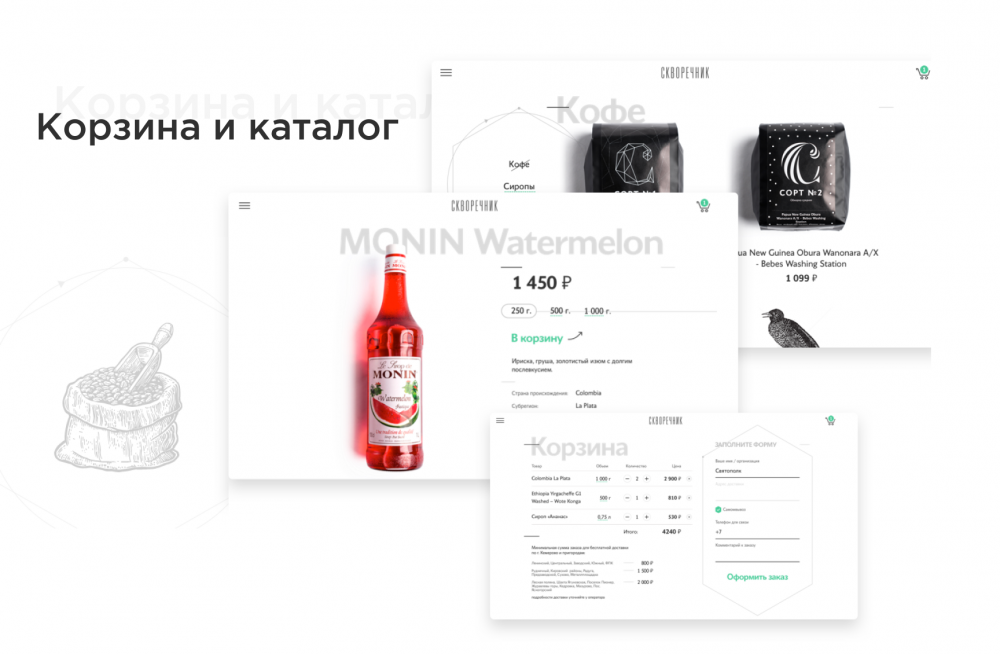 Дизайн концепция сайта кофейни (sound)