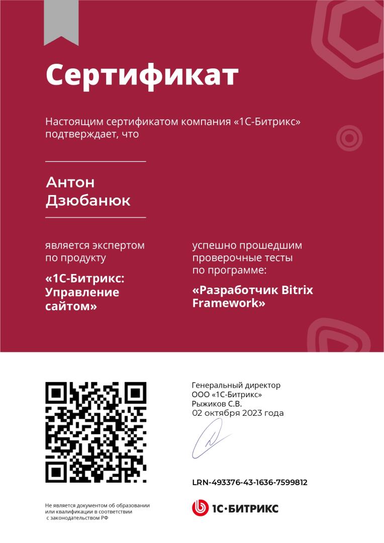 Дзюбанюк Битрикс диплом