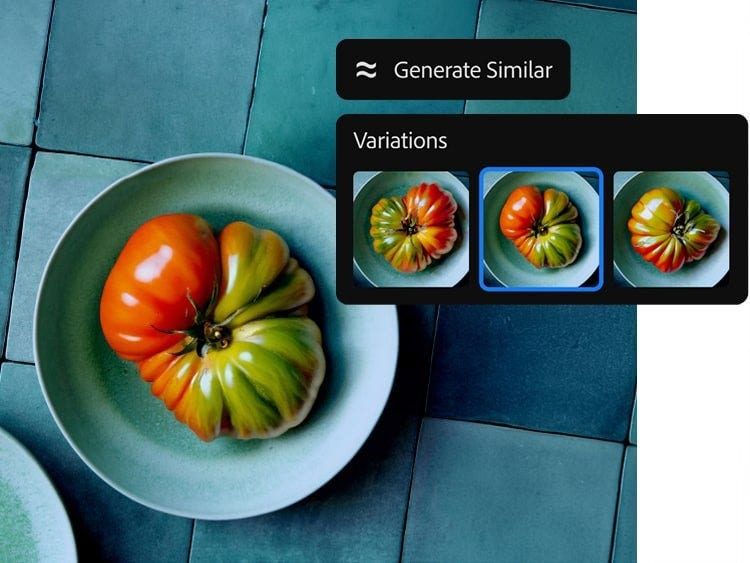 Варианты изображения в Photoshop с генеративными инструментами